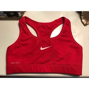 Solid Red Nike Sports Bra